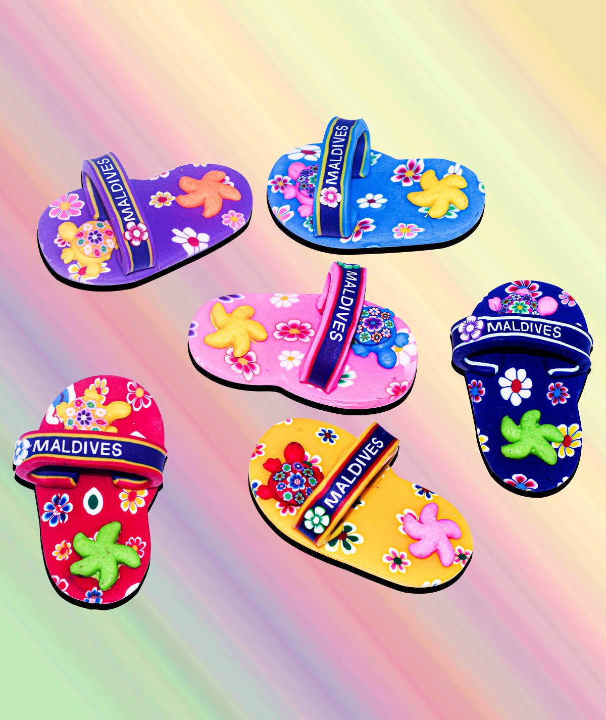 Maldives Mini Flip-Flop Souvenir Magnets